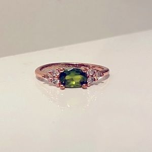 Rose Gold Peridot Ring